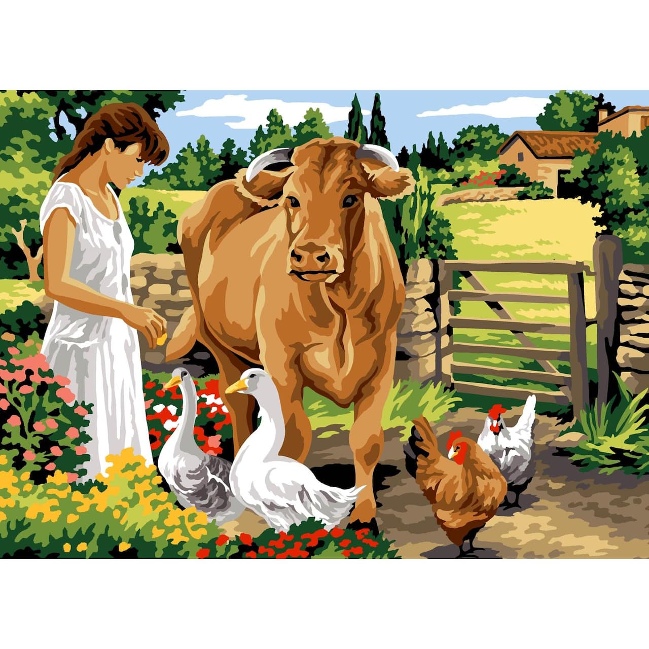 Gobelin In The Enclosure Printed Tapestry Needlepoint Canvas